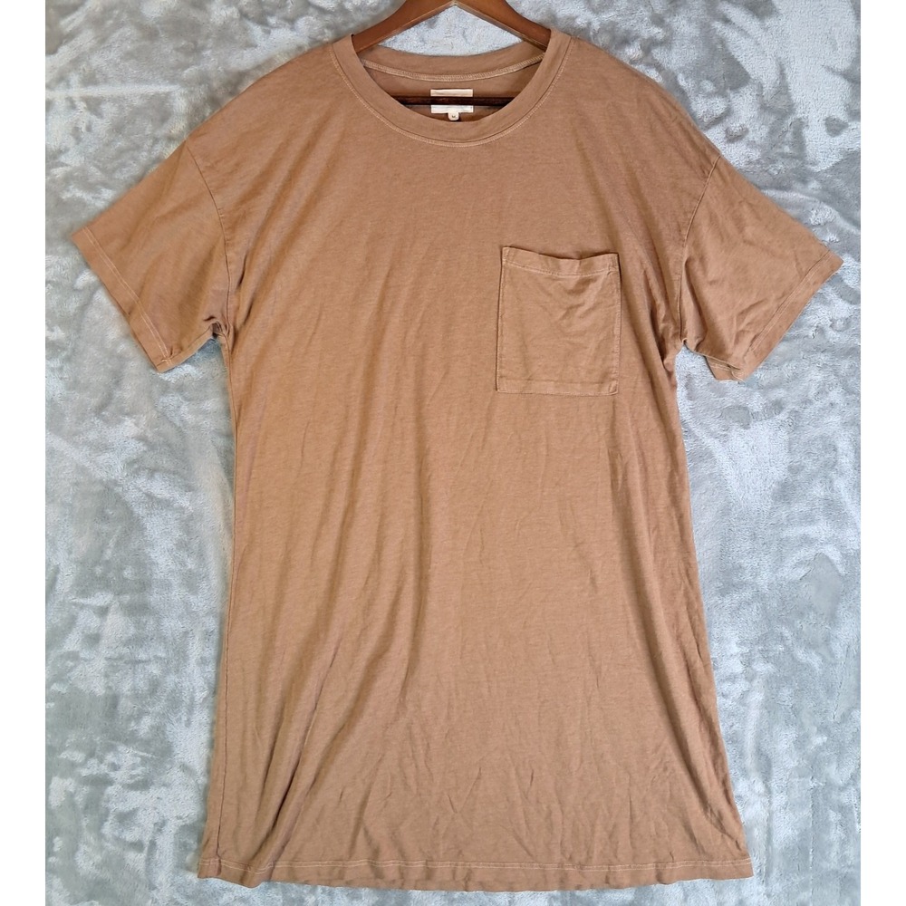 MATE the Label Organic Pocket T-Shirt Dress M Camel Brown Loungewear Sleep Tee